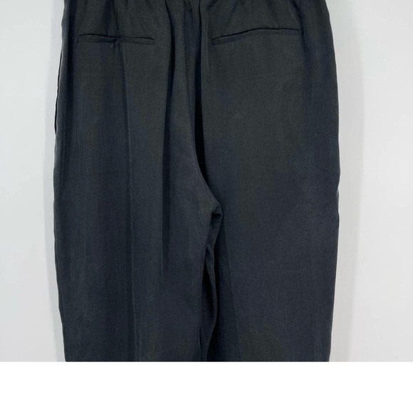 ATM Black Tencel Drawstring Pants Crop Tapered Straight Leg Womens Small Stretch - Picture 5 of 6